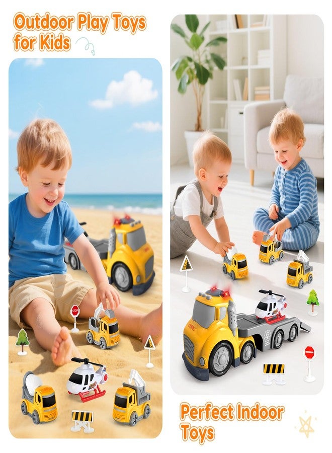 IJIGU Truck Toys for Toddler 1, 2, 3, 4 Year Old Boy, Construction Transport Trucks Toy Set, Ideal Christmas Birthday Gifts for Kids. - Image 5